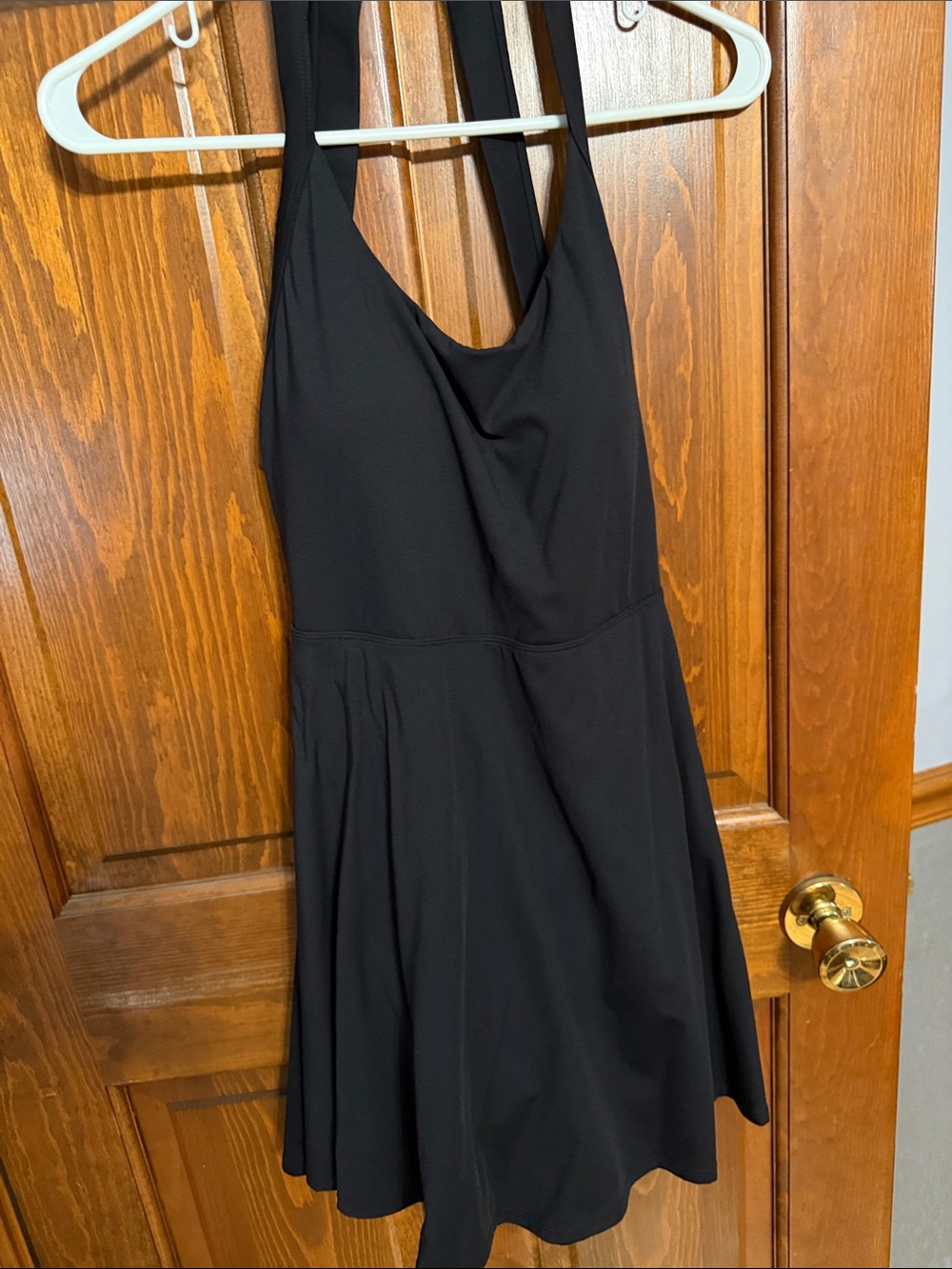 HALARA Black Halter Skater Dress